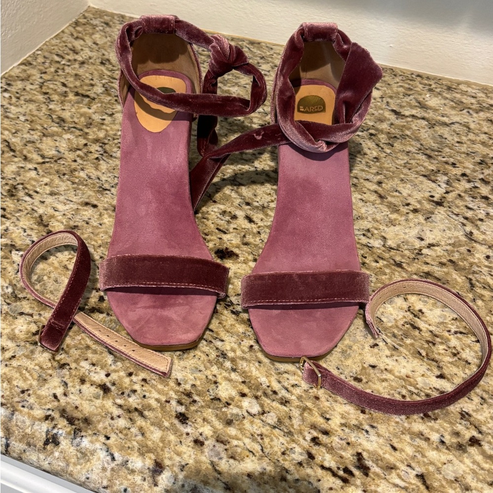 Bared Footwear Pink Heels with Elegant Ankle Straps